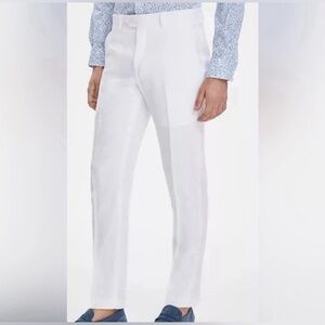 NWT Men’s Modern Fit 100% Linen Trousers | Size 44W x 32L | Bright White